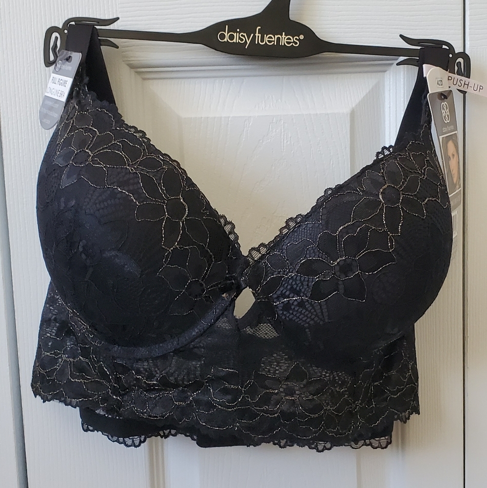 Daisy Fuentes Full Figure Long Line Lace Bra